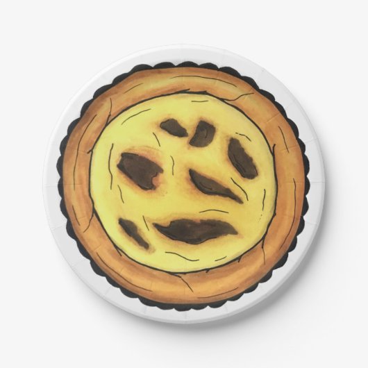 ポルトガルカスタードエッグタルトパステルパステーデナタ ペーパープレート (正面)