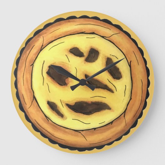 ポルトガルカスタードエッグタルトパステルパステーデナタ ラージ壁時計 (正面)