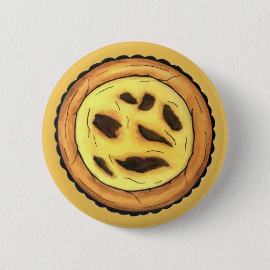 ポルトガルカスタードエッグタルトパステルパステーデナタ 缶バッジ (正面)
