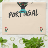 ポルトガルカラフルシンボルデコールのバルセロス・ルースター キッチンタオル (折り畳み)