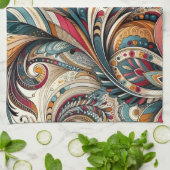 ポルトガルキッチンタオル水彩フローラトレンディー キッチンタオル (折り畳み)