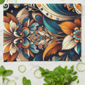 ポルトガルキッチンタオル水彩フローラ キッチンタオル (折り畳み)