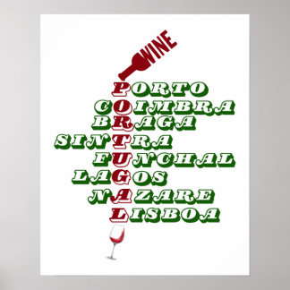 ポルトガルグリーンレッドワインアートポスター ポスター