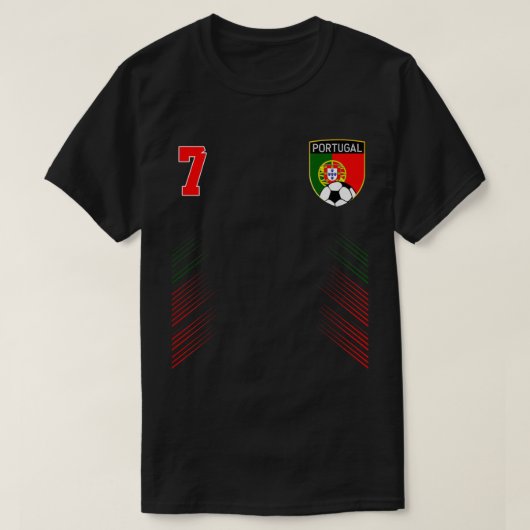 ポルトガルサッカーポルトガルサッカーレトロ7ジャージー Tシャツ (デザイン正面)
