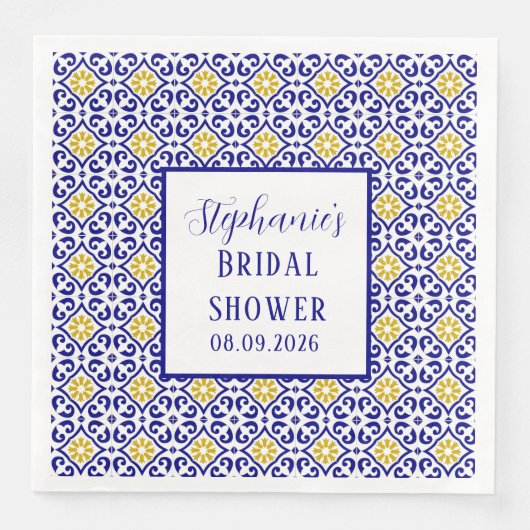 ポルトガルタイルズブルー地中海のブライダルシャワー (正面)