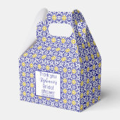 ポルトガルタイルズブルー地中海のブライダルシャワー フェイバーボックス (正面サイド)