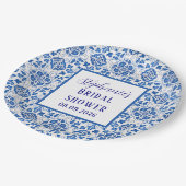ポルトガルタイルズブルー地中海のブライダルシャワー ペーパープレート (アングル)