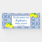 ポルトガルタイルブルーレ素朴モンブライダルシャワー 横断幕 (横)