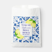 ポルトガルタイルレモン地中海のブライダルシャワー フェイバーバッグ (正面)