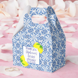 ポルトガルタイルレモン地中海のブライダルシャワー フェイバーボックス