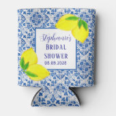 ポルトガルタイルレモン地中海のブライダルシャワー 缶クーラー (正面)