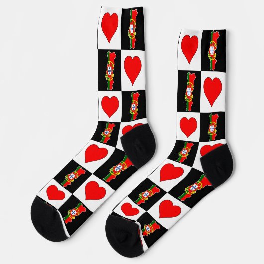 ポルトガルハート模様ポルトガル国旗 ソックス (左)