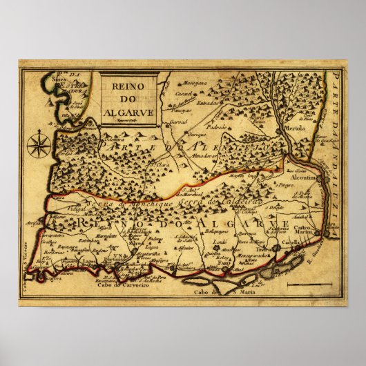 ポルトガルパノラママップポルトガル ポスター (正面)