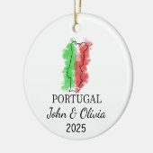 ポルトガルパーソナライズされたオーナメント，ポルトガル国旗の贈り物 セラミックオーナメント (左)