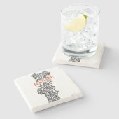 ポルトガルフローラマンダルシルエット ストーンコースター (横)