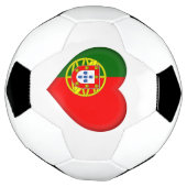 ポルトガルポルトガル国旗のハート図形のロゴ サッカーボール (回転)