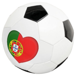 ポルトガルポルトガル国旗のハート図形のロゴ サッカーボール