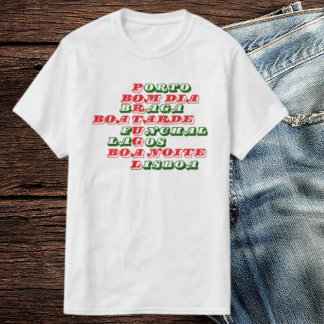 ポルトガルメンズグッドモーニンググッドアフタヌーンホワイト Tシャツ