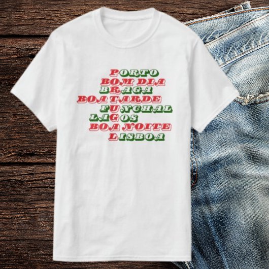 ポルトガルメンズグッドモーニンググッドアフタヌーンホワイト Tシャツ