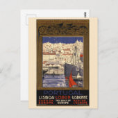 ポルトガルリスボンヴィンテージポスター1929 ポストカード (正面/裏面)