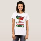 ポルトガルルーツUSA国旗の伝統 Tシャツ (正面フル)