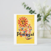 ポルトガルヴィンテージのポスター復元 ポストカード (スタンド正面)