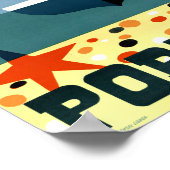 ポルトガルヴィンテージ旅行ポスター復元 ポスター (角)