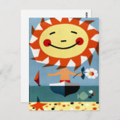 ポルトガルヴィンテージ旅行ポスター復元 ポストカード (正面/裏面)