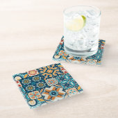 ポルトガル人のアズレホ伝統的ス：タイル・アート。 ガラスコースター (アングル)