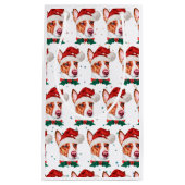 ポルトガル人のポデゴ犬がクリスマスの星を育てる スモールペーパーバッグ (正面)