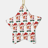 ポルトガル人のポデゴ犬がクリスマスの星を育てる セラミックオーナメント (左)