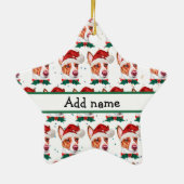 ポルトガル人のポデゴ犬がクリスマスの星を育てる セラミックオーナメント (裏面)