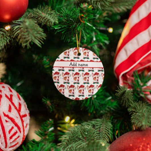 ポルトガル人のポデゴ犬がクリスマスの星を育てる セラミックオーナメント