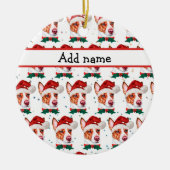 ポルトガル人のポデゴ犬がクリスマスの星を育てる セラミックオーナメント (正面)