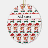 ポルトガル人のポデゴ犬がクリスマスの星を育てる セラミックオーナメント (左)