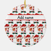 ポルトガル人のポデゴ犬がクリスマスの星を育てる セラミックオーナメント (裏面)