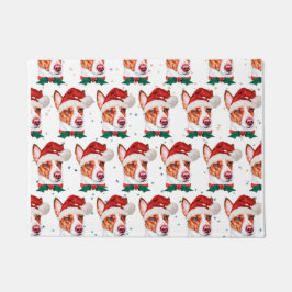 ポルトガル人のポデゴ犬がクリスマスの星を育てる ドアマット