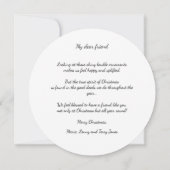 ポルトガル人の心のこもったクリスマスグリーティングラウンドカード (裏面)