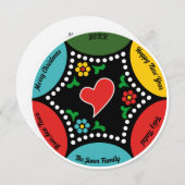 ポルトガル人の心のこもったクリスマスグリーティングラウンドカード (正面/裏面)