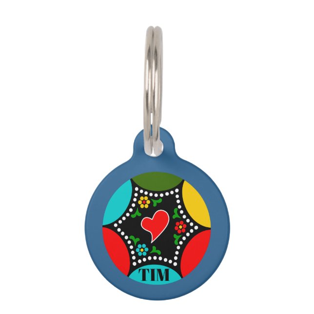 ポルトガル人の心のこもったクリスマスバウンルパターン ペット　ネームタグ (裏面)