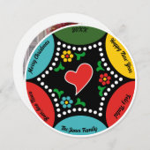 ポルトガル人の心のこもったクリスマスラウンドのグリーティングカード (正面/裏面)