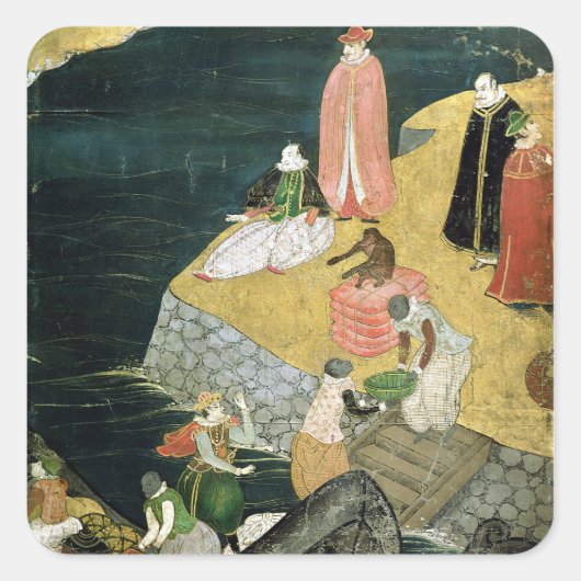 ポルトガル人の日本への到着 スクエアシール (正面)