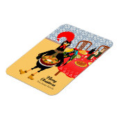 ポルトガル人の鶏はキングケーキカードが大好きだ マグネット (左側)