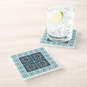 ポルトガル人のAzulejoのタイルガラスのコースター ガラスコースター (アングル)