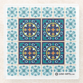 ポルトガル人のAzulejoのタイルガラスのコースター ガラスコースター