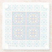 ポルトガル人のAzulejoのタイルガラスのコースター ガラスコースター (裏面)