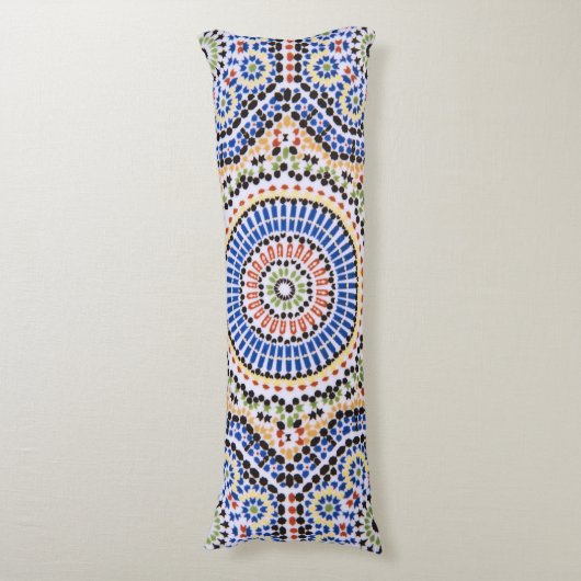 ポルトガル伝統的のアズレジョのタイル模様 ボディピロー (正面縦)