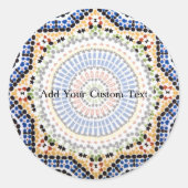 ポルトガル伝統的のアズレジョのタイル模様 ラウンドシール (正面)