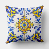 ポルトガル伝統的のアズレジョ瓦 クッション (裏面)