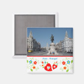 ポルトガル写真 – ポルトシティリバティ広場 マグネット (正面/裏面)